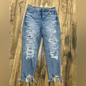 American Eagle Outfitters Light Blue Distressed Boyfriend Jeans